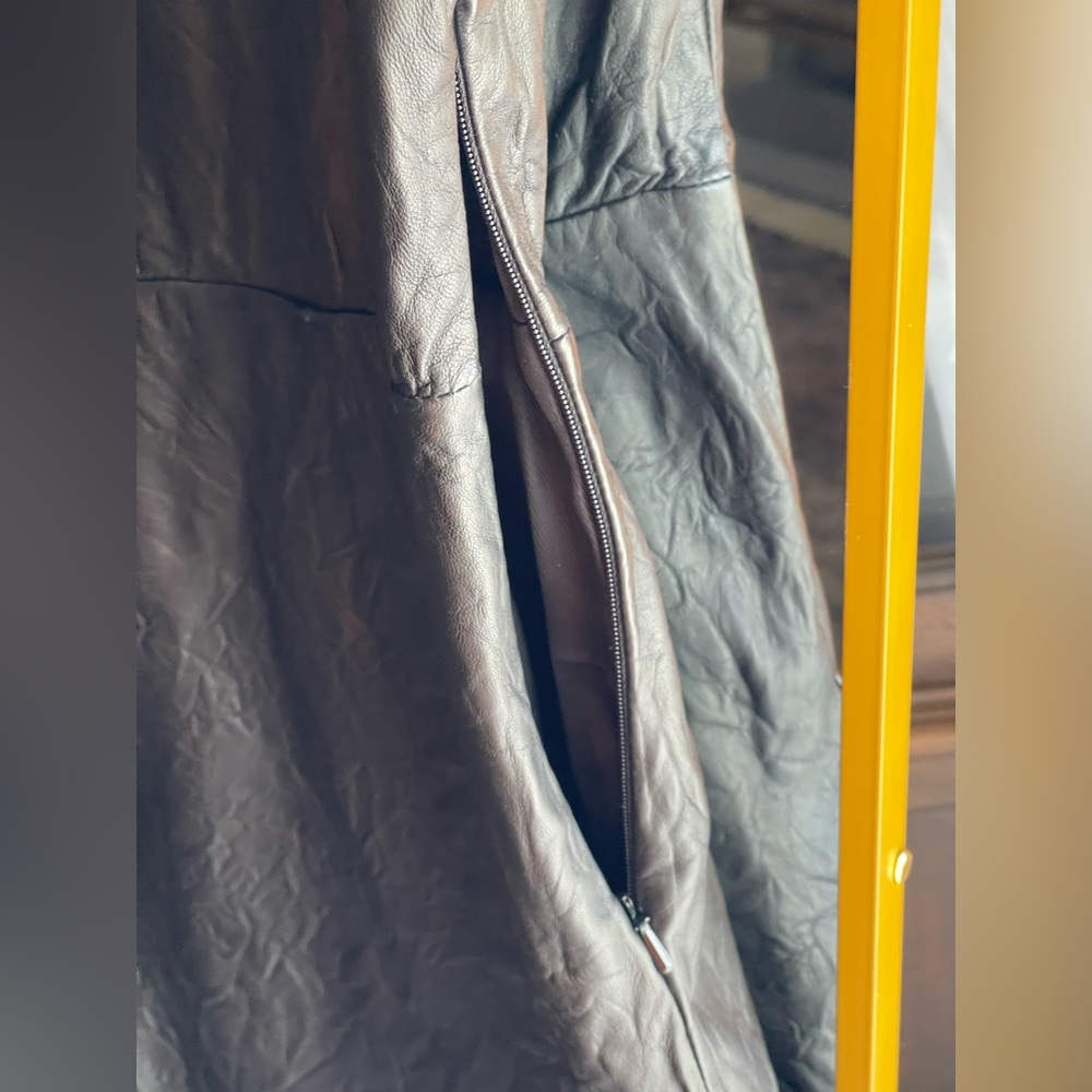 Zadig & Voltaire NWT FLAWED Rexa Black Crumpled 100% Leather Mini Dress - Picture 7 of 15